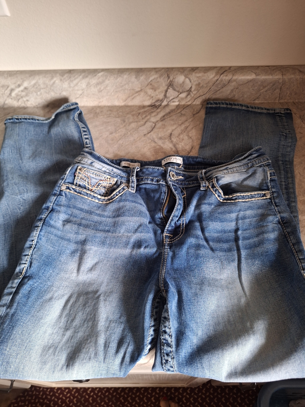 Vigoss Light Blue Boot Cut Jeans, Size 14